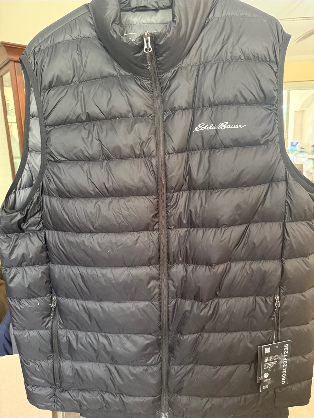 Eddie Bauer Black Quilted Packable Down Vest